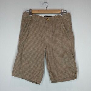 Diesel Men's Size 29 Chino Shorts Check Brown Cotton 9.5" Inseam